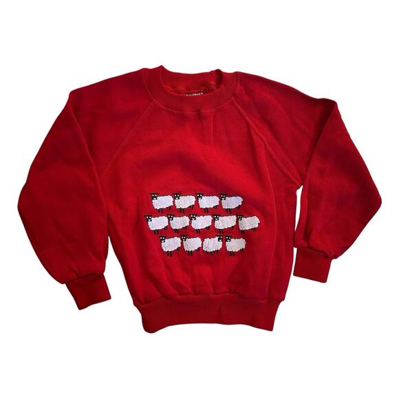 Vintage Red Other - Vintage Kids Lambs Red Sweatshirt Made In Scotland Size 26